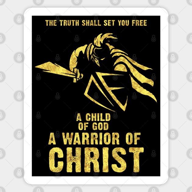 ✝ Knights Templar Motto ✝ A Child of GOD a Warrior of CHRIST ✟ Sticker by Naumovski